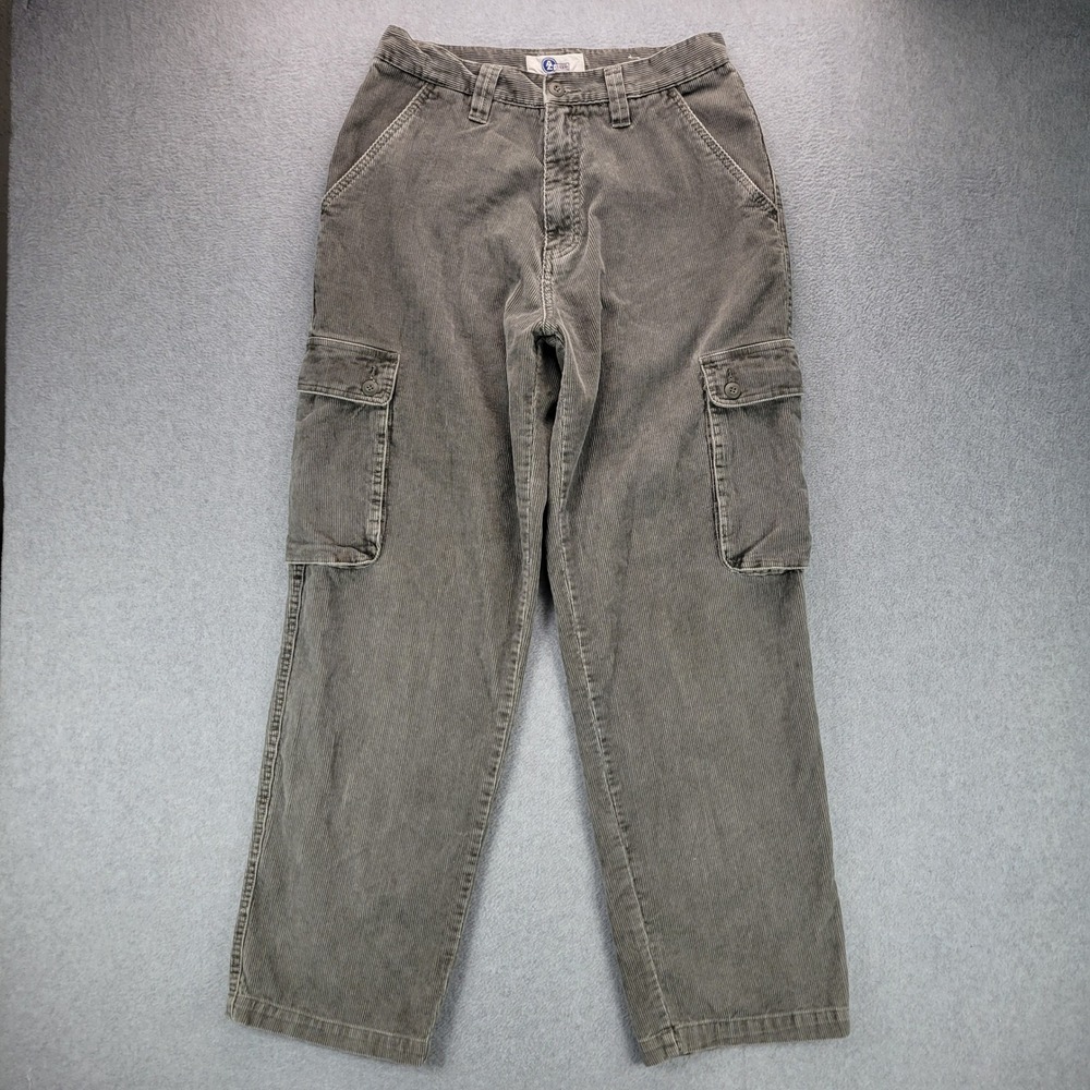 Arizona Jean Co Corduroy‎ Cargo Pants Mens 32x32 Grey Straight Leg Utility Y2K
